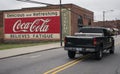 MOORESVILLE, NC-May 19, 2018: Coca Cola Mural Livery Building Truck