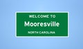 Mooresville, North Carolina city limit sign. Town sign from the USA. Royalty Free Stock Photo