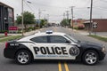 MOORESVILLE, NC-May 19, 2018: Town Police Vehicle Black and White Car