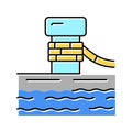 mooring bollard port color icon vector illustration Royalty Free Stock Photo