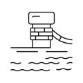 mooring bollard port line icon vector illustration Royalty Free Stock Photo