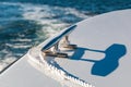 Mooring Cleat on Stern of Boat Royalty Free Stock Photo