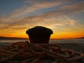 Mooring detail in sunset 2 Royalty Free Stock Photo