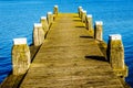 A mooring dock for boats in the bird sanctuary of Veluwemeer Royalty Free Stock Photo