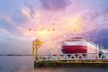 Mooring gang in the port to departure, Auto car carrier ship Royalty Free Stock Photo