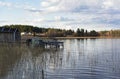 The mooring on the lake