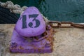 Mooring point number 13 in the port of Santa Pola. Alicante. Spain Royalty Free Stock Photo