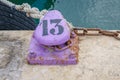 Mooring point number 13 in the port of Santa Pola. Alicante. Spain Royalty Free Stock Photo