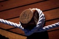 Mooring rope on boat