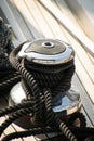 Mooring rope with a metallic cover securely attached to it