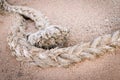 Mooring rope on sand Royalty Free Stock Photo