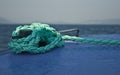 Mooring rope tied to boat