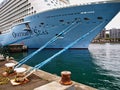 Mooring Ropes on Large Modern Cruise Ship, Sydney, Australia Royalty Free Stock Photo