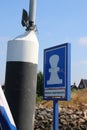 Mooring sign on the water with restriction for ships with permission alleen voor vergunninghouders or the waterbus