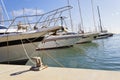 Mooring yachts in the dock