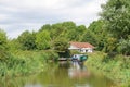 Moorings and tearoom on English canal