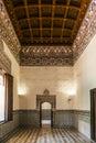 Moorish architecture of beautiful castle called Real Alcazar in Seville, Spain
