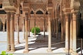 Moorish architecture of the Court of the Lions, the Alhambra, Granada, Andalucia Andalusia, Spain, Europe Royalty Free Stock Photo