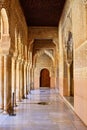 Moorish architecture of The Court of the Lions, Alhambra, Granada, Spain