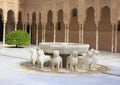 Moorish architecture of the Court of the Lions, The Alhambra, Spain