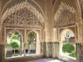 Moorish architecture of the Court of the Lions, The Alhambra, Spain Royalty Free Stock Photo