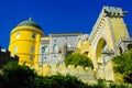 Sintra Pena National Palace Facade and Moorish Gate, Travel Lisbon, Portugal Royalty Free Stock Photo
