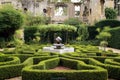 Moorish mosaic fountain, Sudeley Castle, England