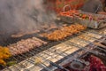 Moorish pinchos stand in the Jemaa el Fna square in Marrakech, Morocco, Africa