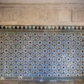 Moorish tiles in the Real Alcazar in Seville, Andalusia, Spain.