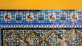 Moorish tiles at the Royal Alcazar Palace, Seville, Andalucia, Spain
