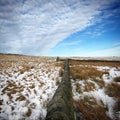 Moorland wall cutting through the landscape