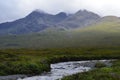 Moorlands, boglands, peatlands, glens and hills in the isle of Skye, Scotland