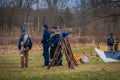 MOORPARK, CA, USA- APRIL 18, 2018: People wearing military uniform during Civil War representation Reenactment in