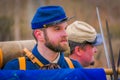 MOORPARK, CA, USA- APRIL 18, 2018: Portrait of man with blue uniform during civil War Reenactment in Moorpark, CA is the