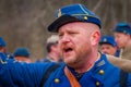 MOORPARK, USA - APRIL, 18, 2018: Portrait of man wearing uniform representing the Civil War Reenactment in Moorpark, the