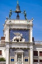 Moors striking the hours at the top of the St Mark`s Clocktower in Venice, Italy Royalty Free Stock Photo