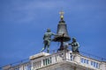 Moors striking the hours at the top of the St Mark`s Clocktower in Venice, Italy Royalty Free Stock Photo