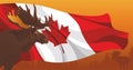 Moose against the flag of Canada