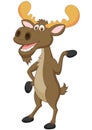 Moose cartoon waving Royalty Free Stock Photo