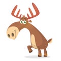 Cool carton moose. Vector illustration isolated.