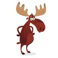 Cool carton moose. Vector illustration isolated.