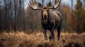 Photo-realistic Moose In Autumn Field A Captivating National Geographic Contest Winner