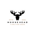 Moose Deer Head Silhouette Vector Logo Illustration Design Royalty Free Stock Photo