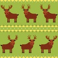 Moose and elk seamless pattern with different horns