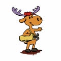 Moose golfist vector illustration Royalty Free Stock Photo