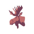 Moose head profile vector illustration Royalty Free Stock Photo