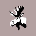 Moose head profile vector illustration Royalty Free Stock Photo