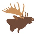 Moose head profile vector style Flat Royalty Free Stock Photo