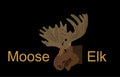 Moose head vector illustration isolated on black background. Royalty Free Stock Photo