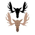 Moose head vector illustration style Flat Royalty Free Stock Photo